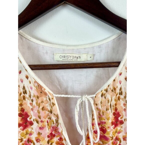 CHRISTY DAWN Paloma Midi Dress Sunset Gladiola Orange Pink Floral Size M - Picture 8 of 13